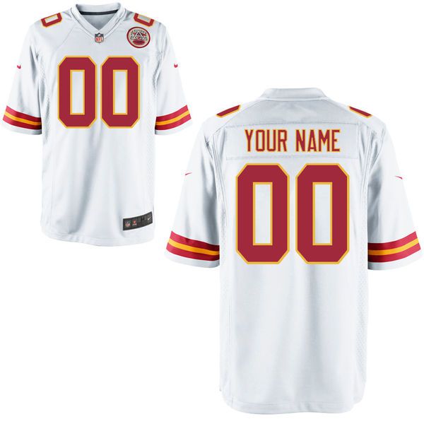 Youth Kansas City Chiefs Custom White Game NFL Jersey->customized soccer jersey->Custom Jersey